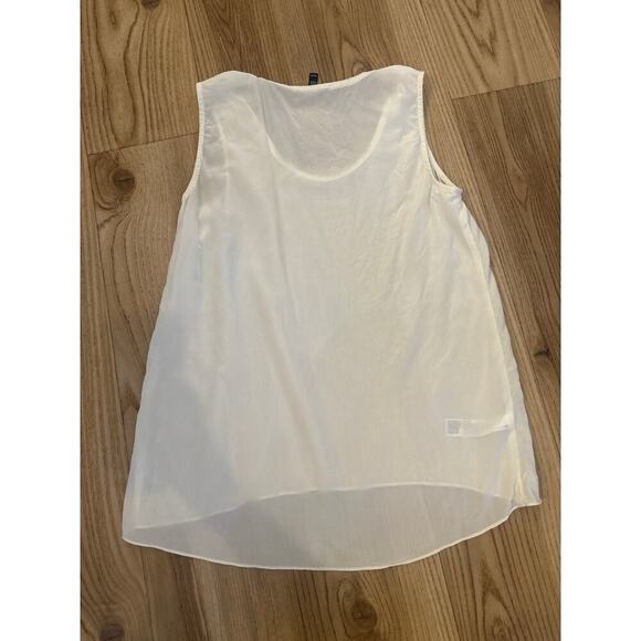 Eileen Fisher Petite Sleeveless Top cream Womens Petite Small Washable Silk - Picture 4 of 4